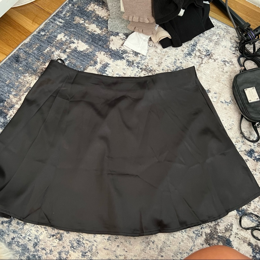 Satin swing skirt